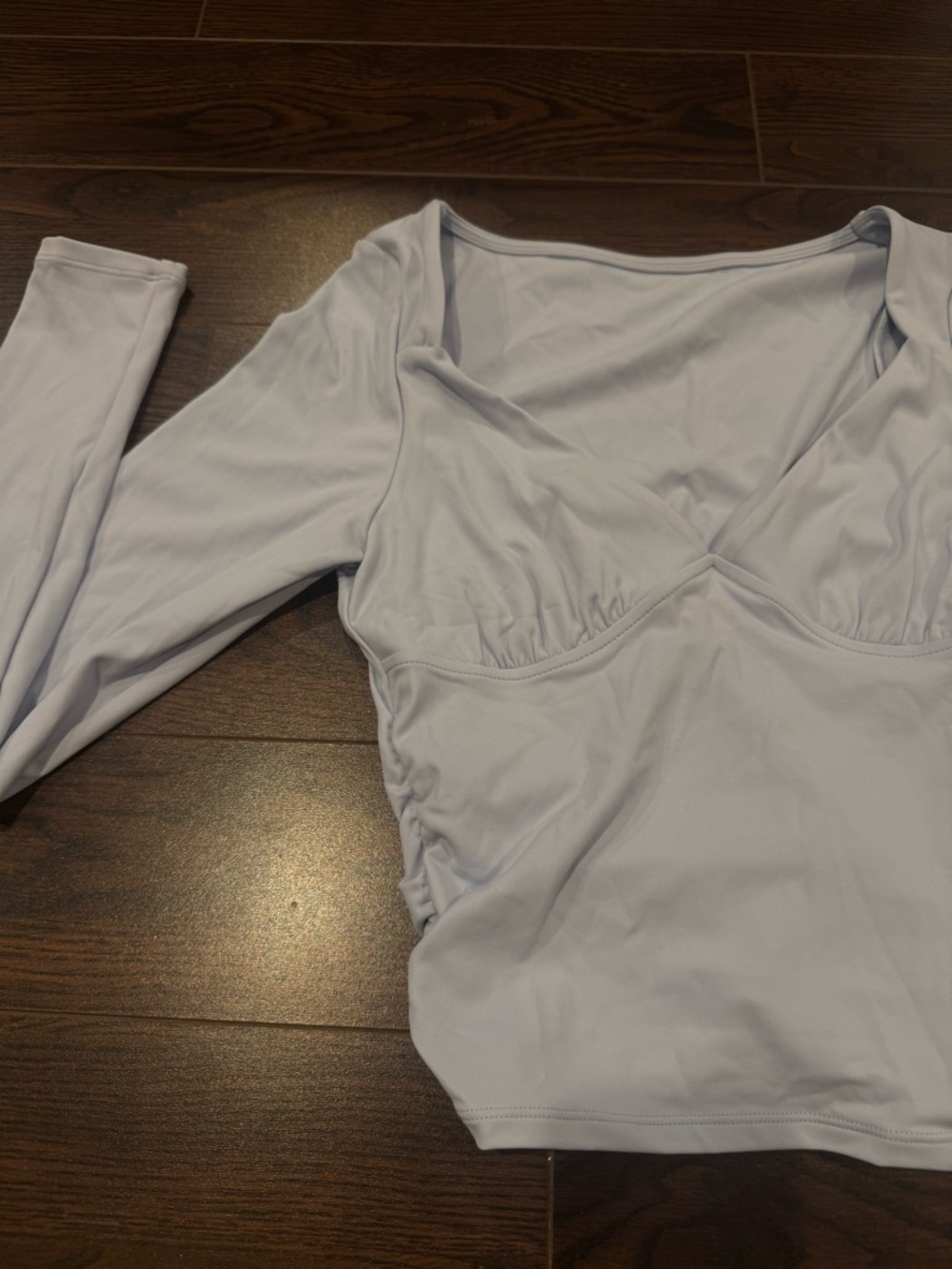 Light Lavender Long Sleeve V-Neck Top